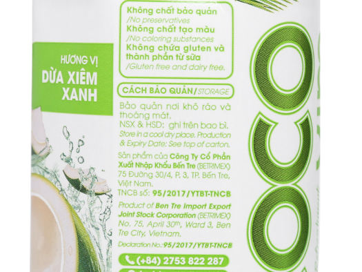 Nước dừa đóng hộp Cocoxim vị dừa xiêm Xanh 330ml