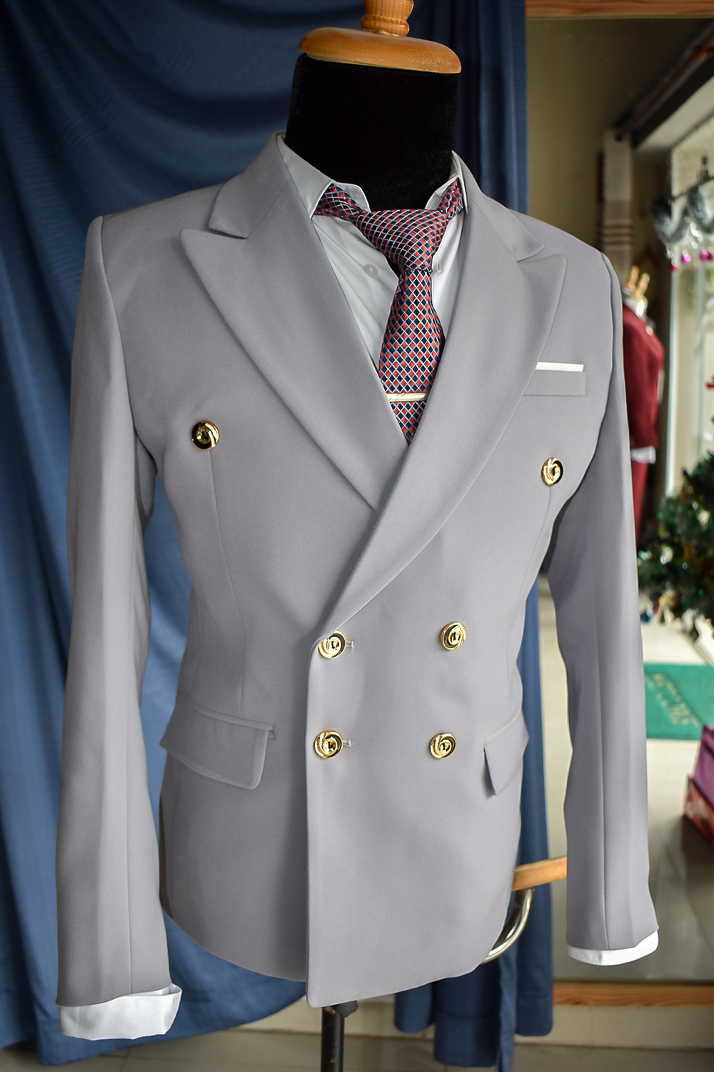 [HCM]Áo vest nam màu xám ghi 6 nút form ôm body