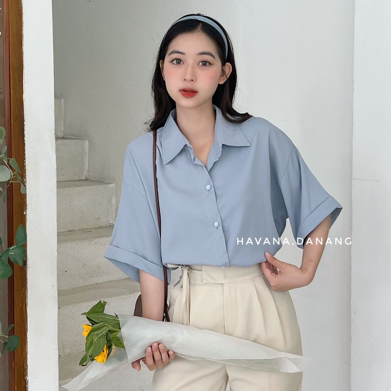 Áo sơ mi lụa nữ ngắn tay, sơ mi ullzang tay cộc nhiều màu