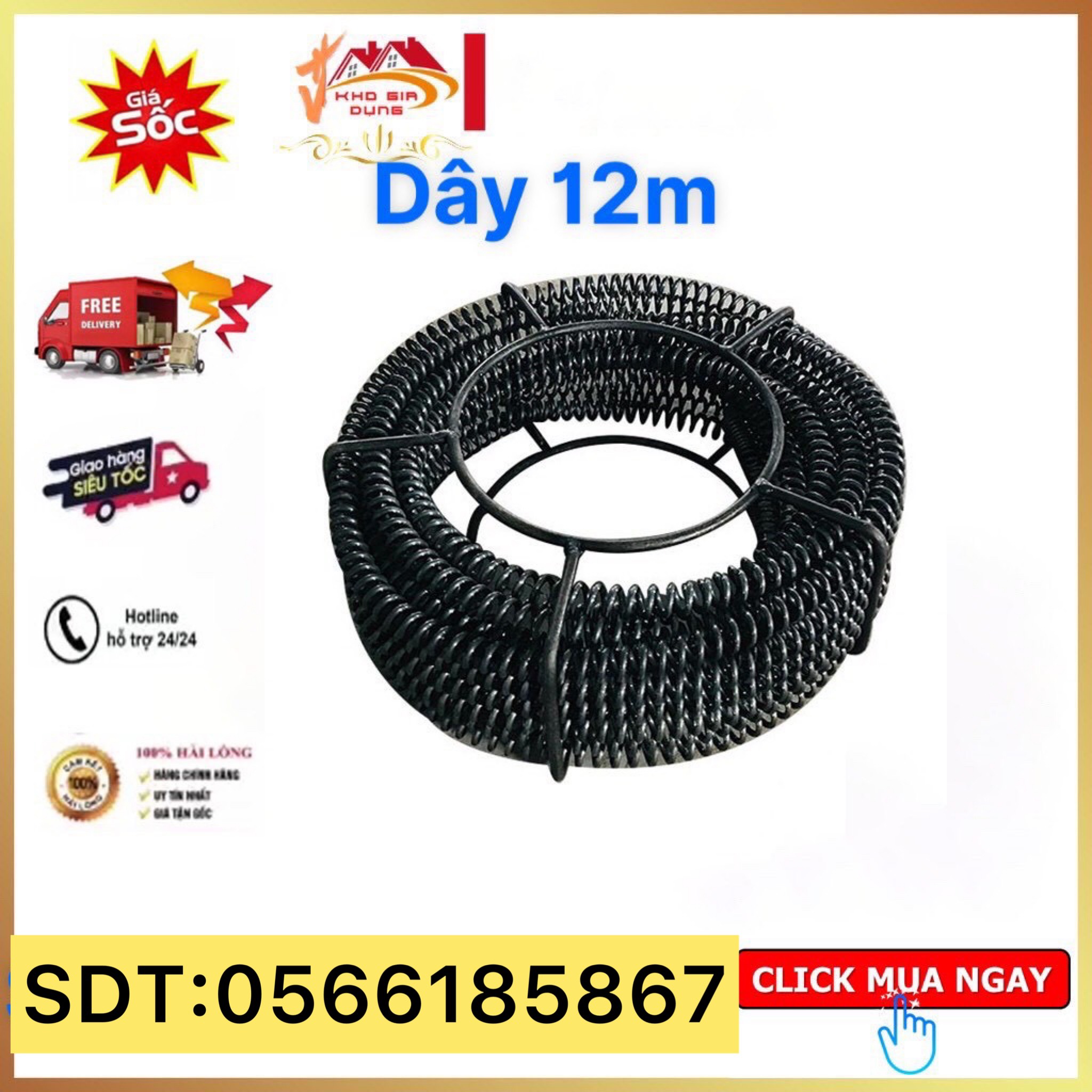 Dây thông cống 12m phi 16 mm