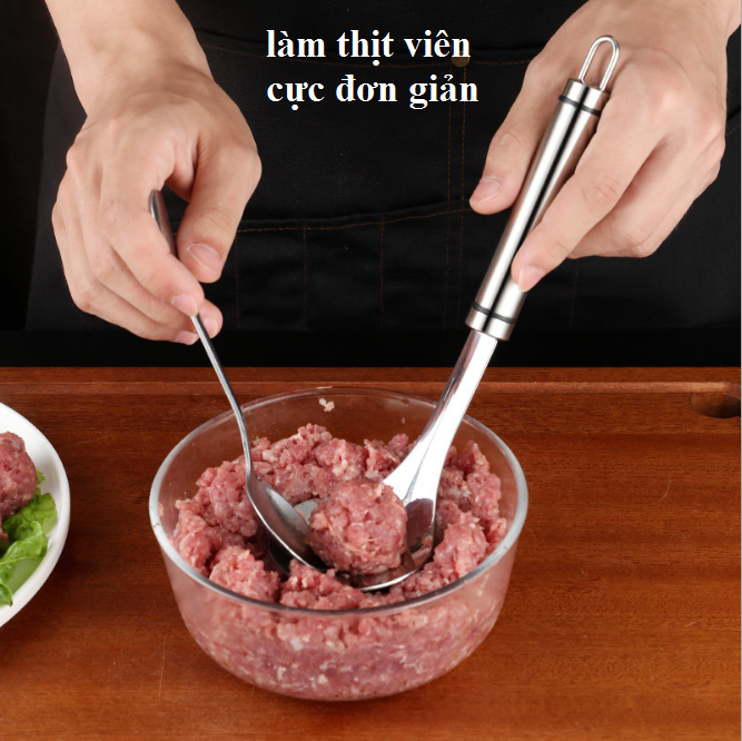 Thìa làm mọc inox tạo thịt viên , cá viên