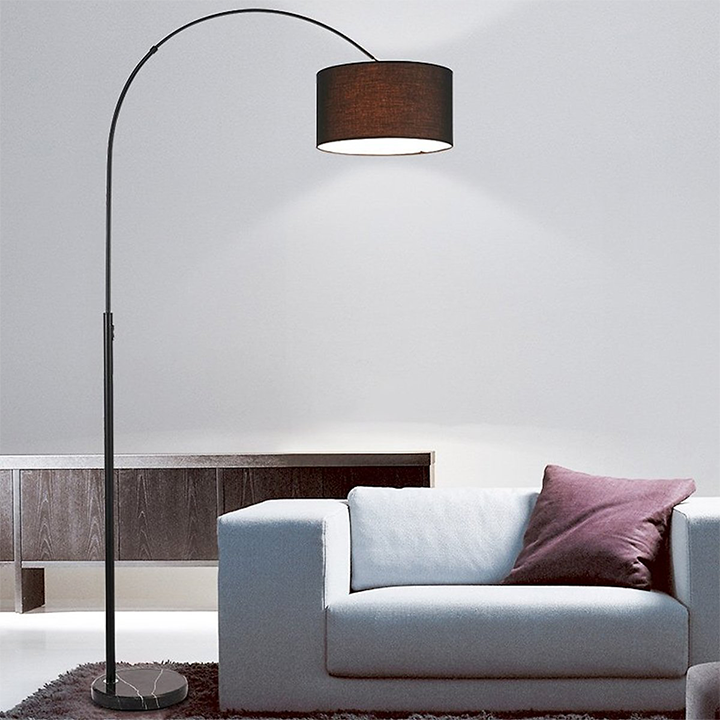 Đèn cây đứng trang trí phòng khách, đèn cây decor thiết kế dáng cong sang trọng