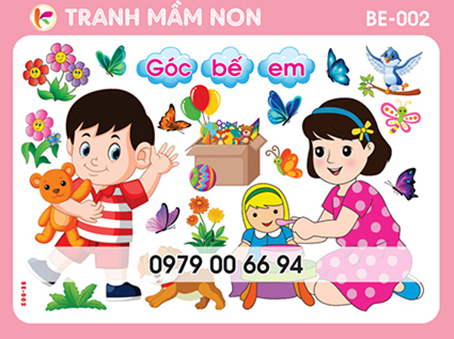 Decal mầm non- góc bế em 002