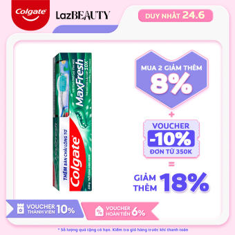 Kem đánh răng Colgate MaxFresh the mát thổi bùng sảng khoái 225g tặng bàn chải đánh răng lông tơ