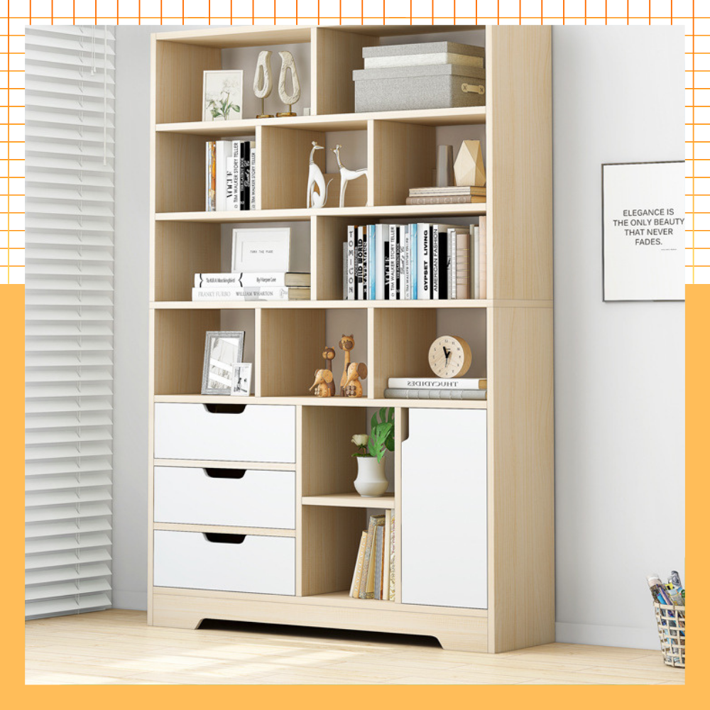 Kệ sách đứng nhiều tầng , giá sách lắp ghép , tủ sách đa năng , kệ sách gỗ MDF nhiều ngăn chứa interno