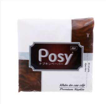 Combo 4 Khăn giấy vuông cao cấp POSY Peremium Napkin 1 Lớp 100 tờ ( 330x330mm)
