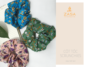 Dây buộc tóc, cột tóc scrunchies hoa nhí, họa tiết dễ thương siêu rẻ - Zasa