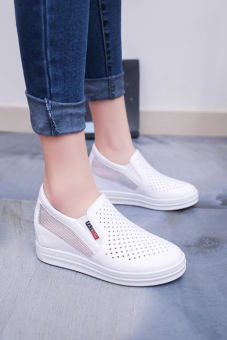 Giày da nữ cao cáp độn đế 5p thoáng khí