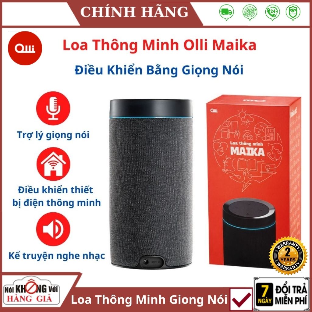 Loa thông Minh Olli maika chính hãng - Bảo hành 24 tháng - Loa điều khiển bằng giong nói tiếng việt , hỗ trợ wifi, bluetooth , thiết bị trợ lý ảo , nhà thông minh , Loa thông minh maica , Loa thông minh mika