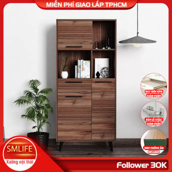 Kệ sách, kệ trang trí gỗ hiện đại SMLIFE Bata