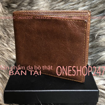 Bóp nam ví nam ví da bò 100%, Cam kết da bò thật 100%, Bóp da bò nam A142V