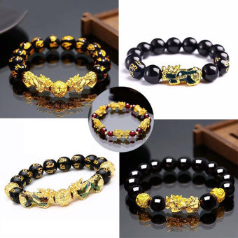 Hạt Đá May Mắn Obsidian Vòng Đeo Tay Pixiu Biến Nhiệt Dây Đeo Cổ Tay Nam Nữ Vòng Tay Phong Thủy Phong Phú Tốt Lành Nhà Sản Xuất