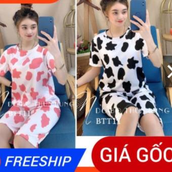 ĐỒ BỘ BÒ SỮA HOT TREND hè 2021/Đồ bộ bò sữa/Set lửng bò sữa vải thun mềm mịn thoáng mát freesize dưới 60kg/combo quần áo bò sữa/ set bò sữa