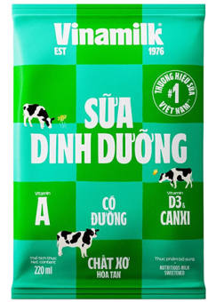 Bịch Sữa tươi tiệt trùng Vinamilk 100% CÓ đường bịch giấy- date xa