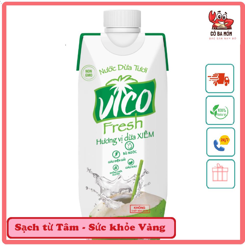 Combo 6 hộp 330 ml dừa Xiêm Vico Fresh CÔ BA MÓM - ĐẶC SẢN NAM BỘ