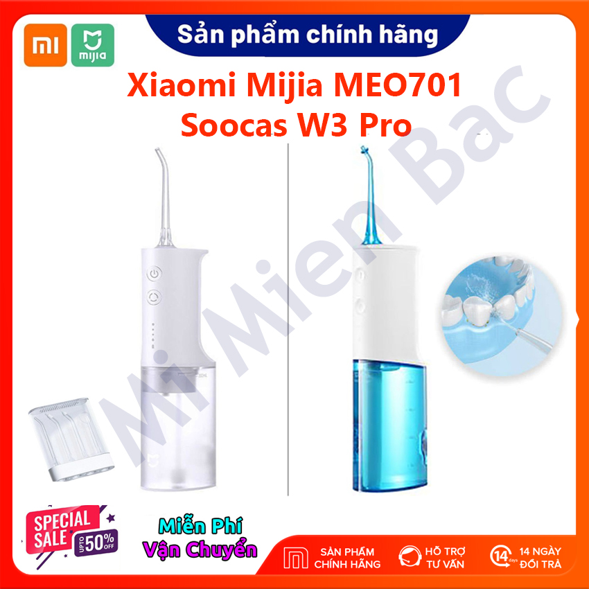 [Chính Hãng] Tăm Nước Xiaomi Mijia MEO701 Và Máy Tăm Nước Soocas W3 Pro Xiaomi Thông Minh, Xịt Vệ Sinh Răng Miệng, Mạnh Mẽ, Hiệu Quả Tuyệt Đối, Bền Bỉ, Tiêu Chuẩn Mỹ FDA, Chống Nước IPX7 – Mi Miền Bắc