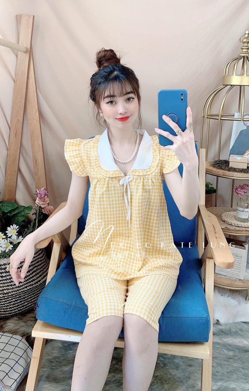 SET BỘ LỬNG CARO VẢI KATE LỤA MỀM MỊN SIÊU XINH FREESIZE DƯỚI 55Kg MẪU MỚI !