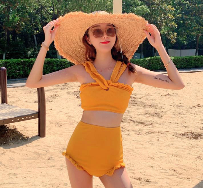 Bộ Đồ Bơi Nữ Bikini 2 Mảnh Cạp Cao Đẹp (T002)