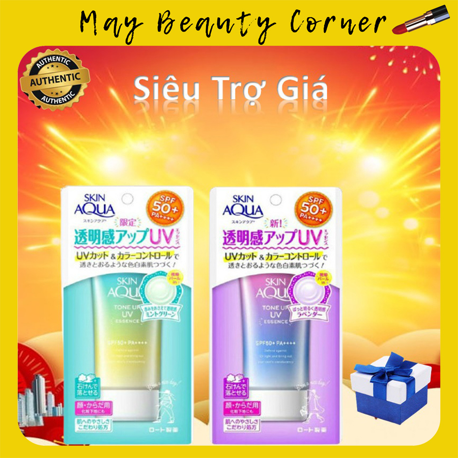 [3 Tặng 1] Kem chống nắng Skin Aqua UV Tone up SPF50+/PA++++ nội địa Nhật 80gr chống nắng ưu việt