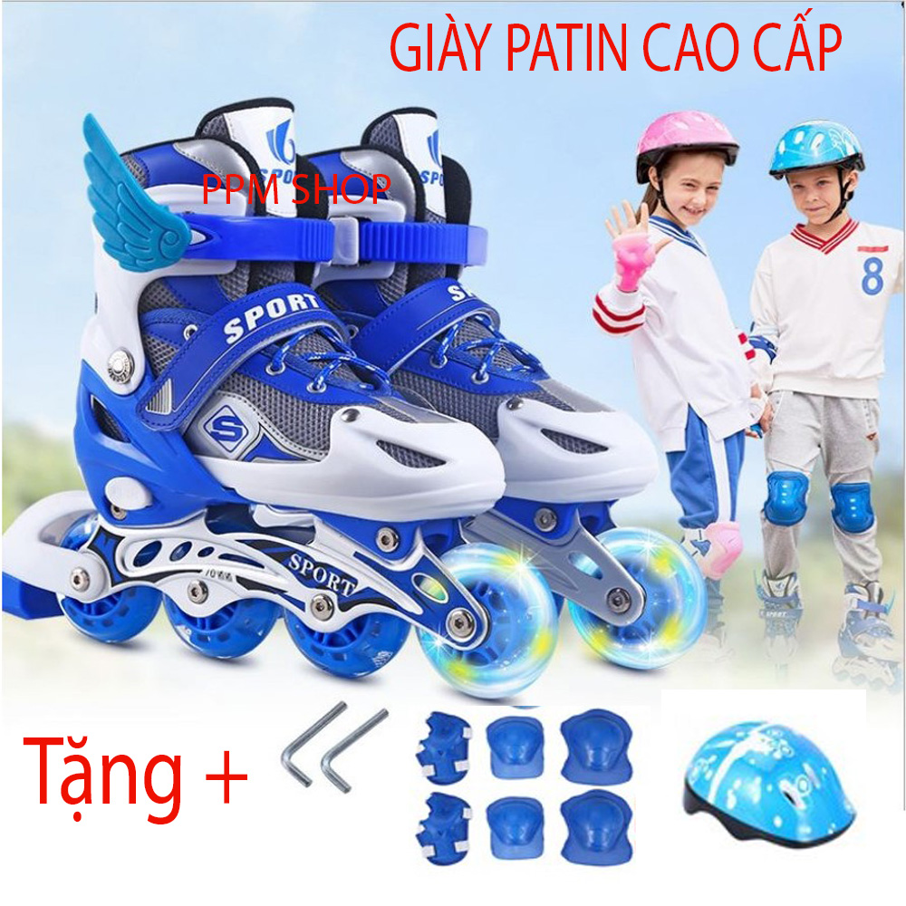 Giày Trượt Patin Trẻ Em, Giày Trượt Patin Có Đèn, Giày Patin Trẻ Em, Giày Trượt Patin Giá Rẻ , Giày Patin Trẻ Em Chống Trẹo Chân , Tặng Ngay Set Bảo Hộ Cho Bé, Bảo Hành 1 Đổi 1 Trong 12 Tháng