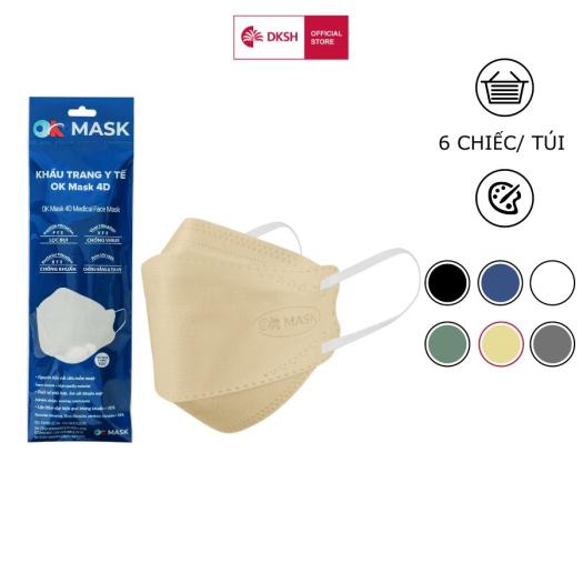 Khẩu Trang Y Tế OK Mask 4D Cao Cấp (DKSH phân phối) - Bịch 6 chiếc