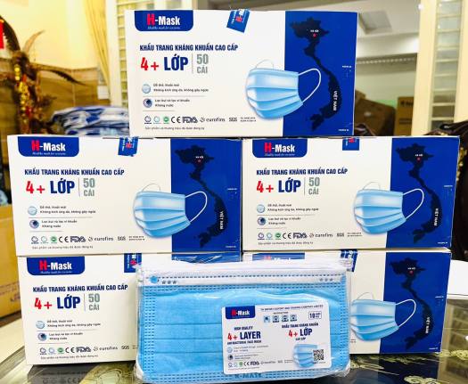 Hộp 50 cái khẩu trang y tế 4 lớp H - mask Loại 1 đạt tiêu chuẩn