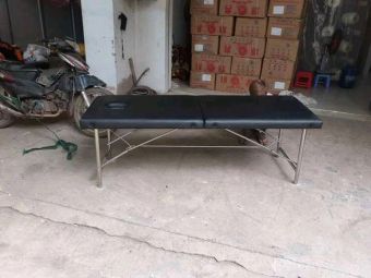 Giường Xếp Vali Phun Xăm Chân Inox - Spa, Nối Mi, Phun Xăm, Tatoo, Massage Trị Liệu