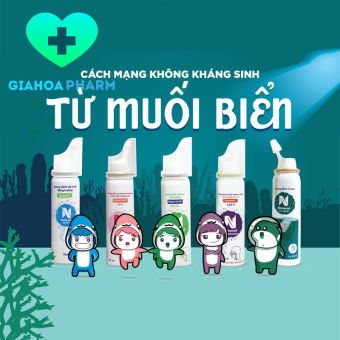 Nebusal - Dung dịch xịt vệ sinh mũi, nghẹt mũi, sổ mũi, vệ sinh tai (Đẳng trương, ưu trương, nhược trương, húng chanh)