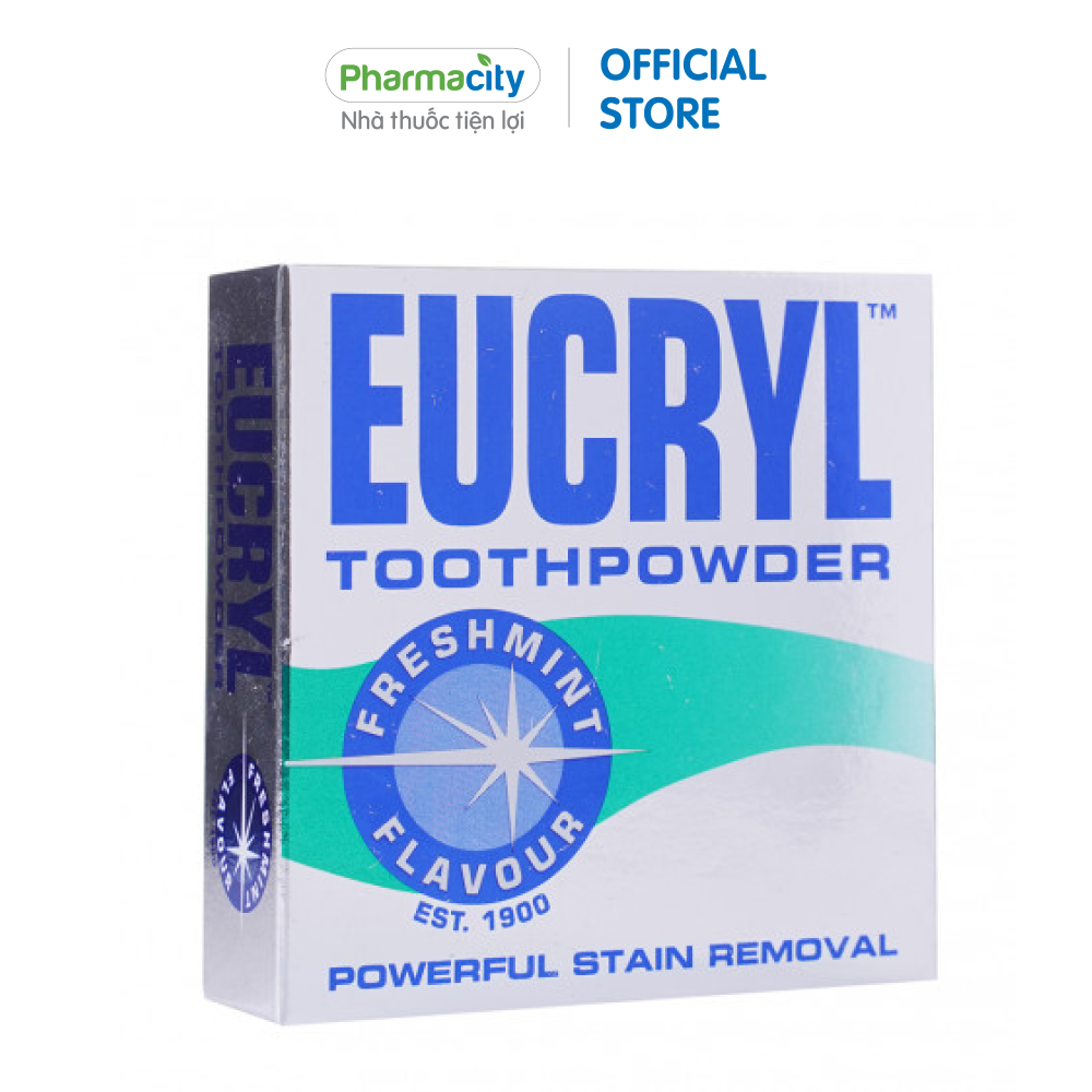 Bột đánh trắng răng Eucryl vị bạc hà