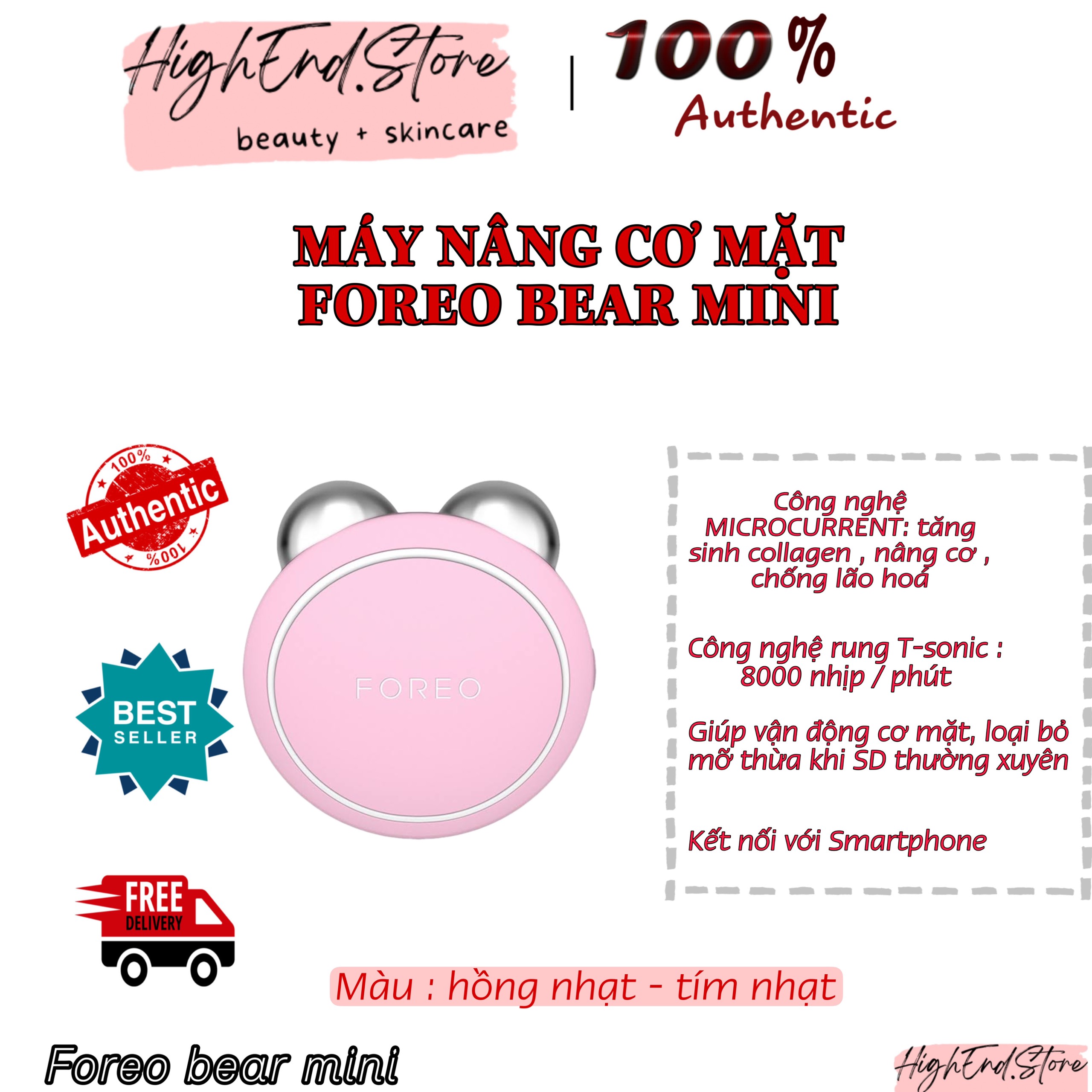 Máy nâng cơ mặt foreo bear mini - có bill