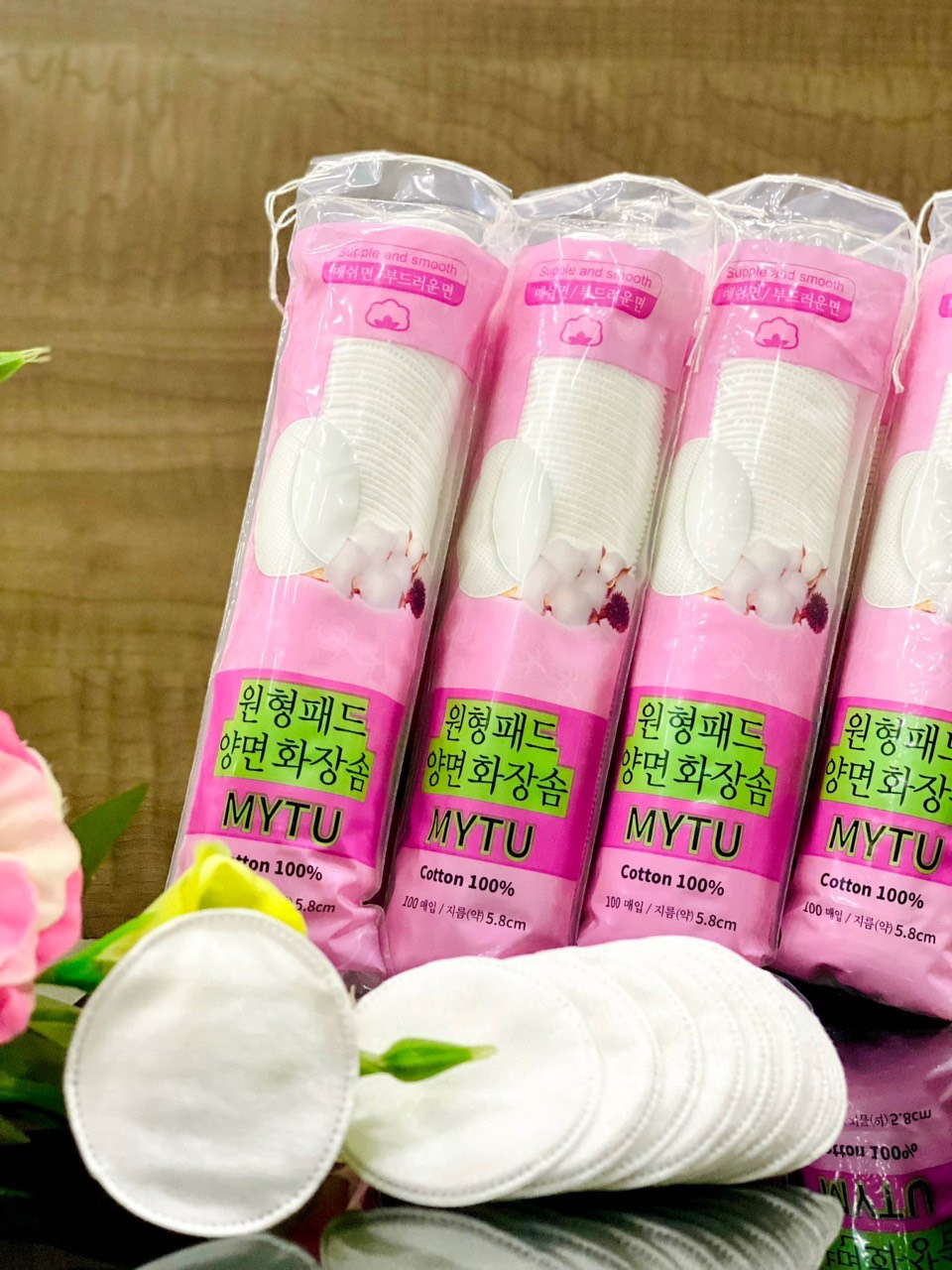 Bông tẩy trang BOB Hàn Quốc Mytu sợi bông tự nhiên