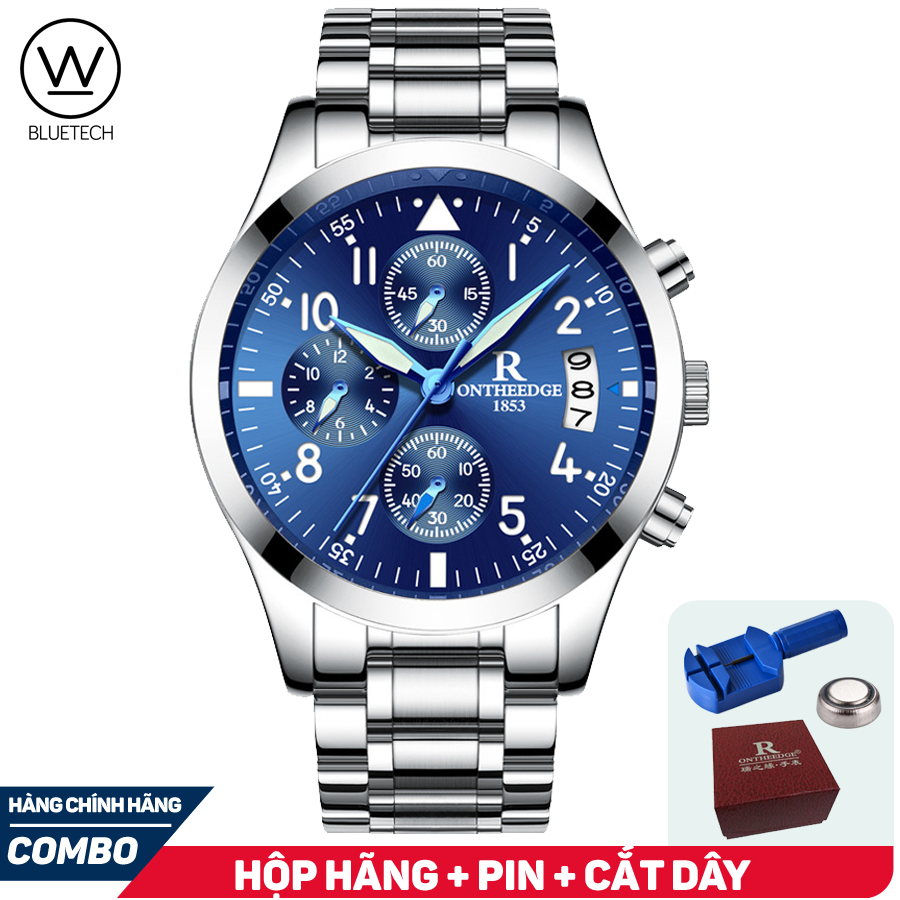 Đồng hồ nam Ontheedge 6 kim Lịch ngày - Full box kèm cắt dây