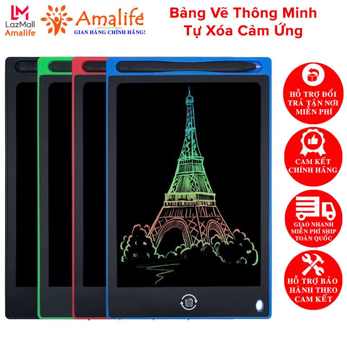 Bảng Vẽ Tự Xóa Cảm Ứng Từ - Bảng Vẽ Thông Minh Tự Xóa Cho Bé, Bảng Viết Cảm Ứng Điện Tử Cao Cấp Chính Hãng Amalife
