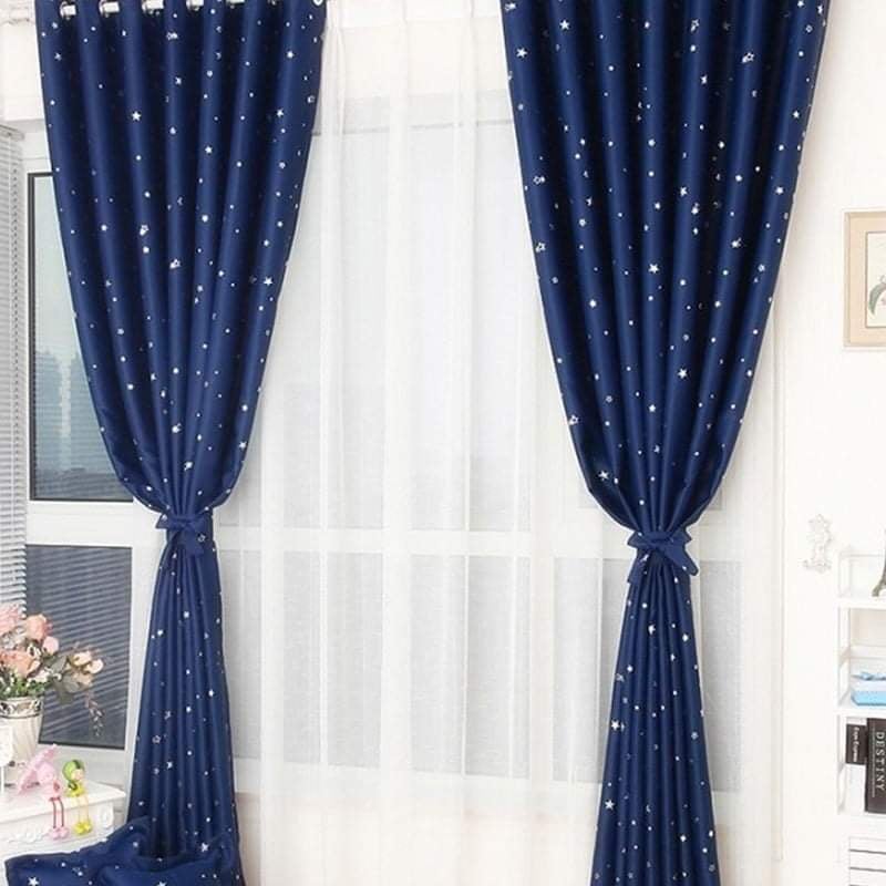 Rèm cửa  hoạ tiết sao  đẹp rèm cửa trang trí