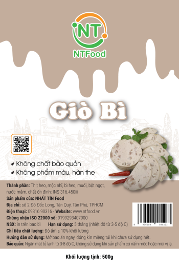 Giò bì heo NTFood 500g - Nhất Tín Food