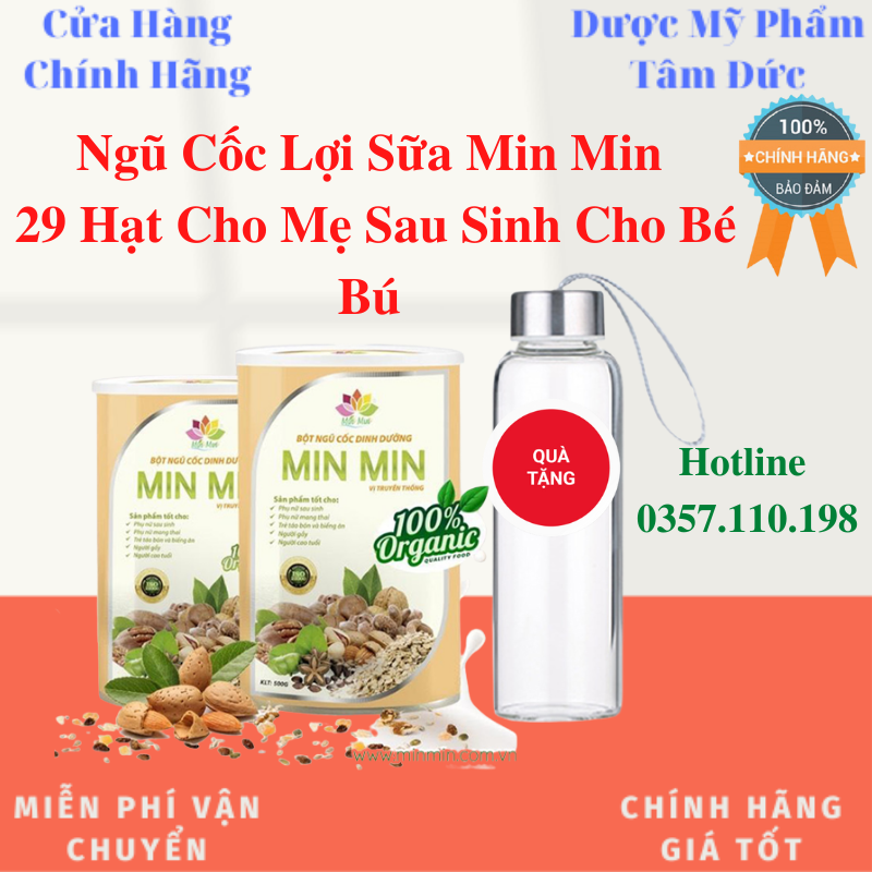 [Nước uống đóng chai] Ngũ cốc lợi sữa Min Min chính hãng - Ngũ cốc dinh dưỡng Min Min 29 hạt cho bà bầu - DMPTD001