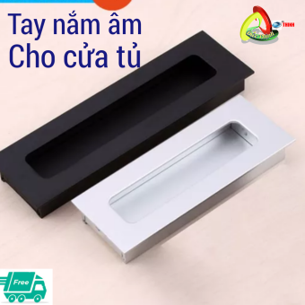 Tay nắm nhôm âm sử dụng cho cửa tủ hoặc cửa đi lùa [ Dài 145mm hoặc 110mm ] mạ màu bạc hoặc đen