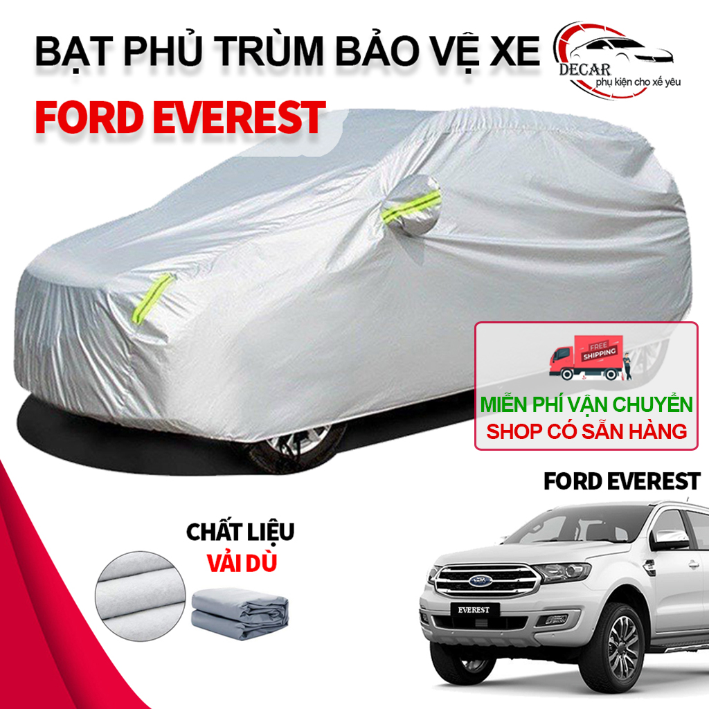 [FORD EVEREST] Bạt phủ xe ô tô 7 chỗ cỡ to Ford Everest , áo chùm phủ kín bảo vệ xe ô tô chất liệu vải dù oxford cao cấp, bạc trùm phủ oto 7 chỗ tránh nắng, mưa không thấm nước