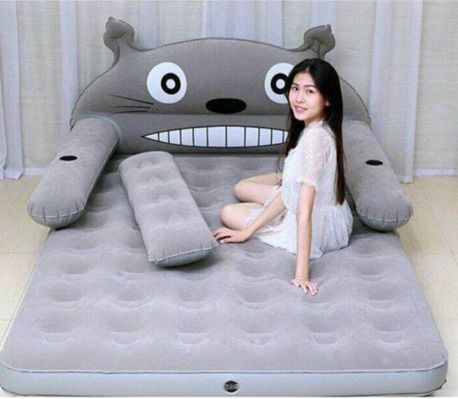 -bộ giường hơi cao cấp hình thú - giường hơi đôi 2 người nệm hơi hình thú giường đệm hơi giường bơm hơi giá rẻ + tặng kèm bơm điện- giường hơi cao cấp