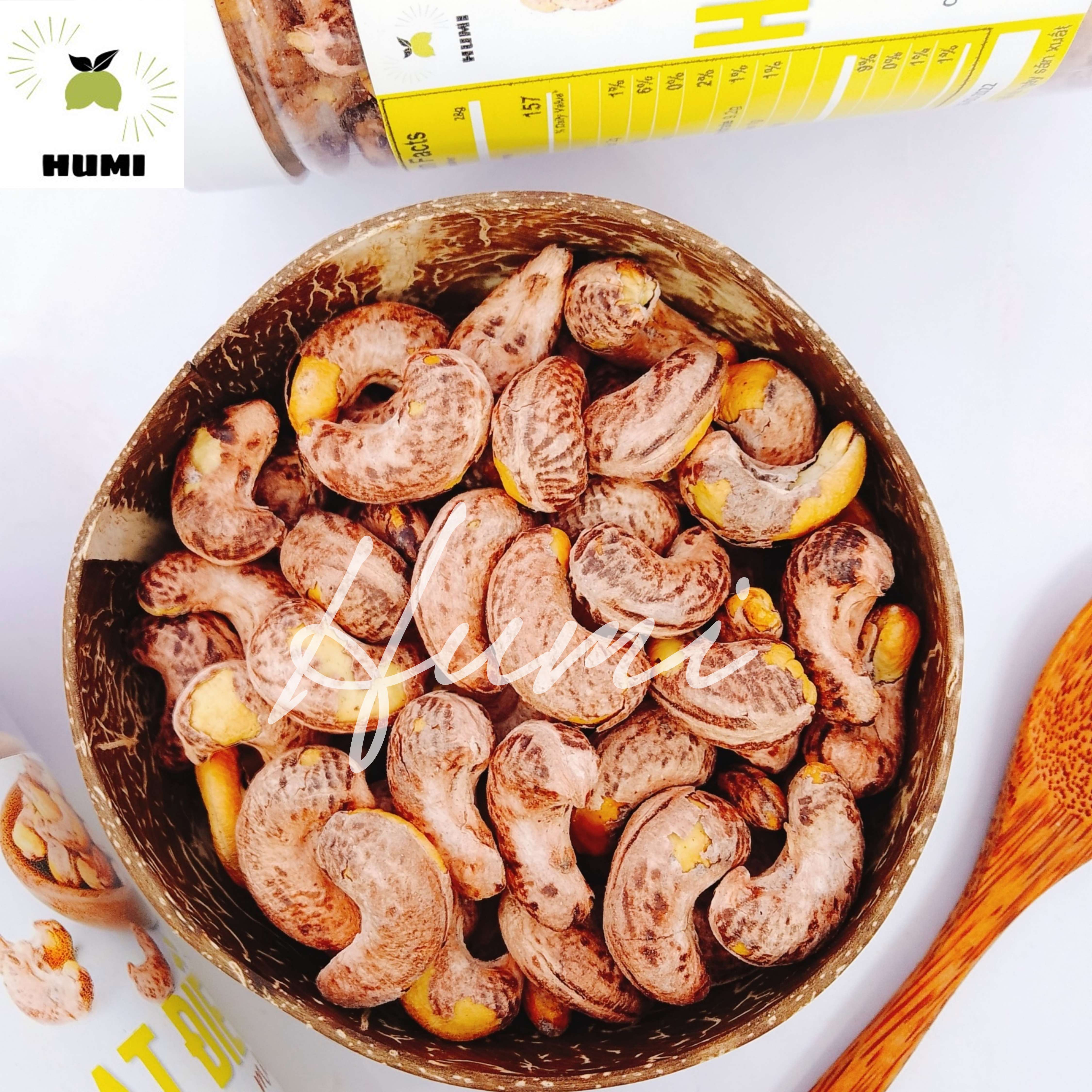 Hạt điều rang muối a cồ bình phước size lớn humi - loại cao cấp nguyên vỏ lụa giòn thơm bùi