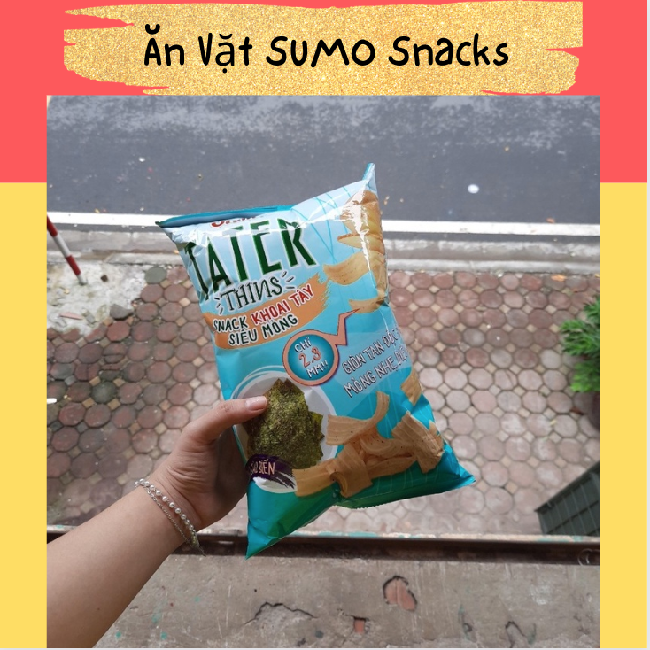 Bim Bim Snack Oishi Khoai Tây Siêu Mỏng Vị Tảo Biển Oishi gói 75/80g-Ăn Vặt Sumo Snack