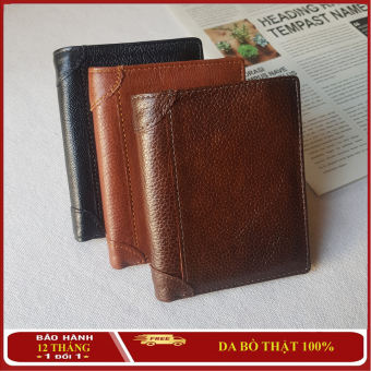 Ví, Bóp Đựng Tiền Nam DA THẬT, Kiểu dáng ví đứng nhiều ngăn, Ví Nam Da Bò Chakovet