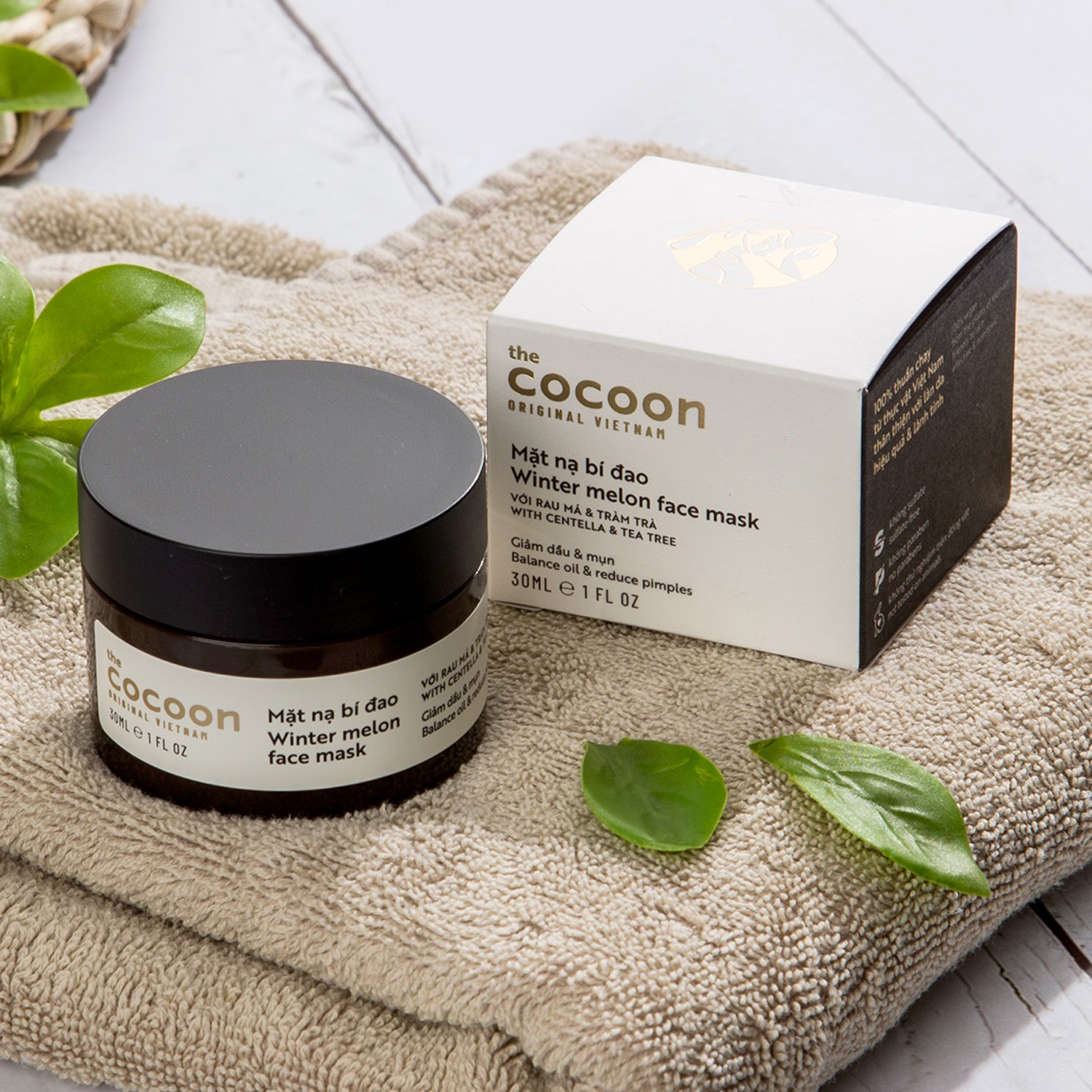 Bộ 2 hộp mặt nạ bí đao Cocoon 30ml x2 giảm dầu và mụn, làm thông thoáng lỗ chân lông, cấp ẩm cho da, mang lại làn da mịn màng và căng bóng Học Viện Quân Y Việt Nam