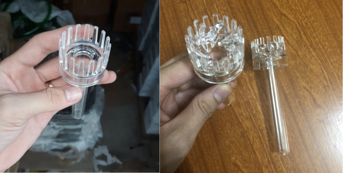 Lọc váng Acrylic siêu đẹp - Đầu lọc váng xoay cho In out thủy tinh Inox P12 và F16 cho bể thủy sinh