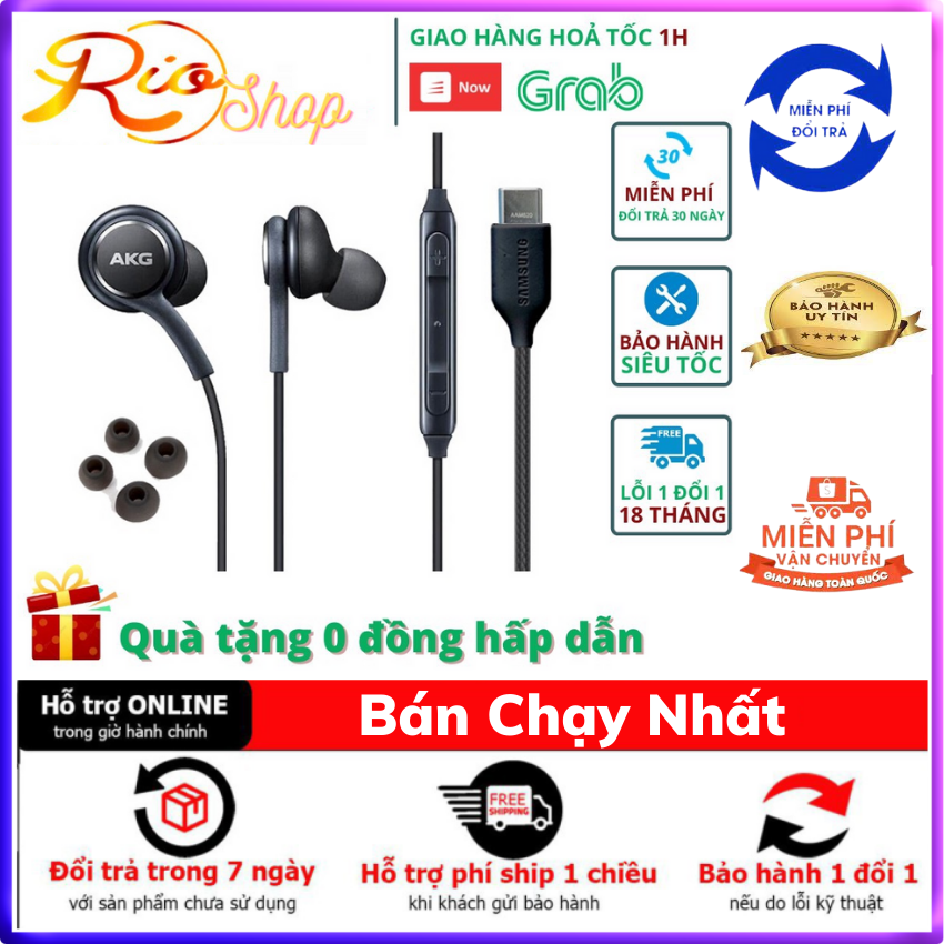 Tai nghe có dây sam sung akg type c note 10 note 20 s21, tai phone nhét tai