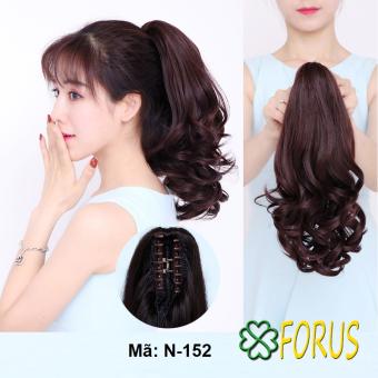 Tóc giả ngoạm lửng xoăn, ngoạm xoăn lửng 40cm N152, tóc giả nữ