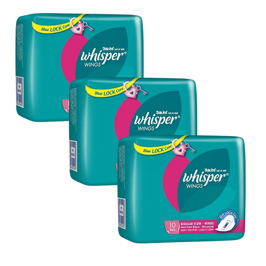 Whisper Thick Regular Flow Wing 23cm Sanitary Pads Value Pack