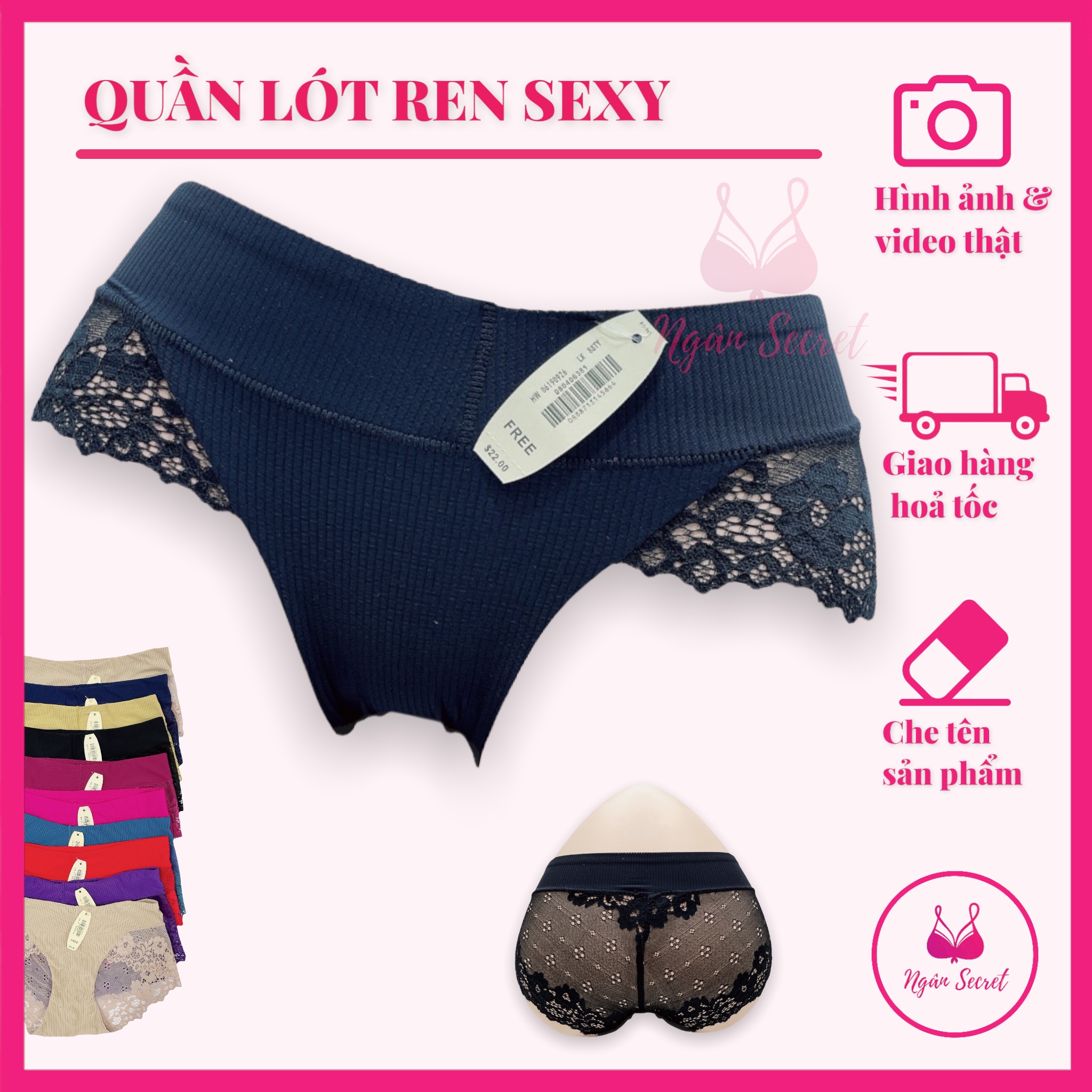 Quần lót ren Sexy cao cấp, 40-55kg co dãn, Su phối ren xuyên thấu siêu gợi cảm quyến rũ
