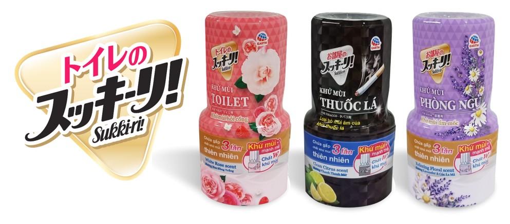 Tinh dầu Khử mùi Toilet SUKKIRI Air- freshener tinh dầu thơm siêu khử mùi hôi Toilet/WC làm thơm mát không gian 400ml