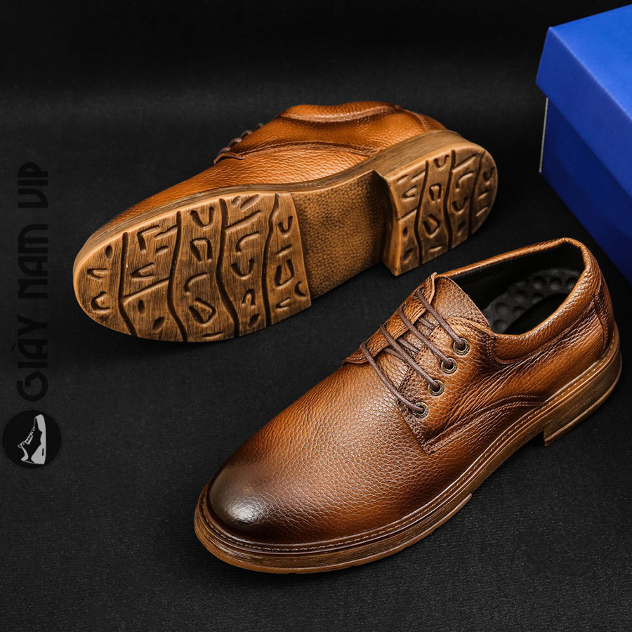 Giày Đốc Nam Cổ Ngắn Kiểu Hàn Quốc Phong Cách GIAYNAMVIP Giày Nam Da Bò Thật Cao Cấp GVN10
